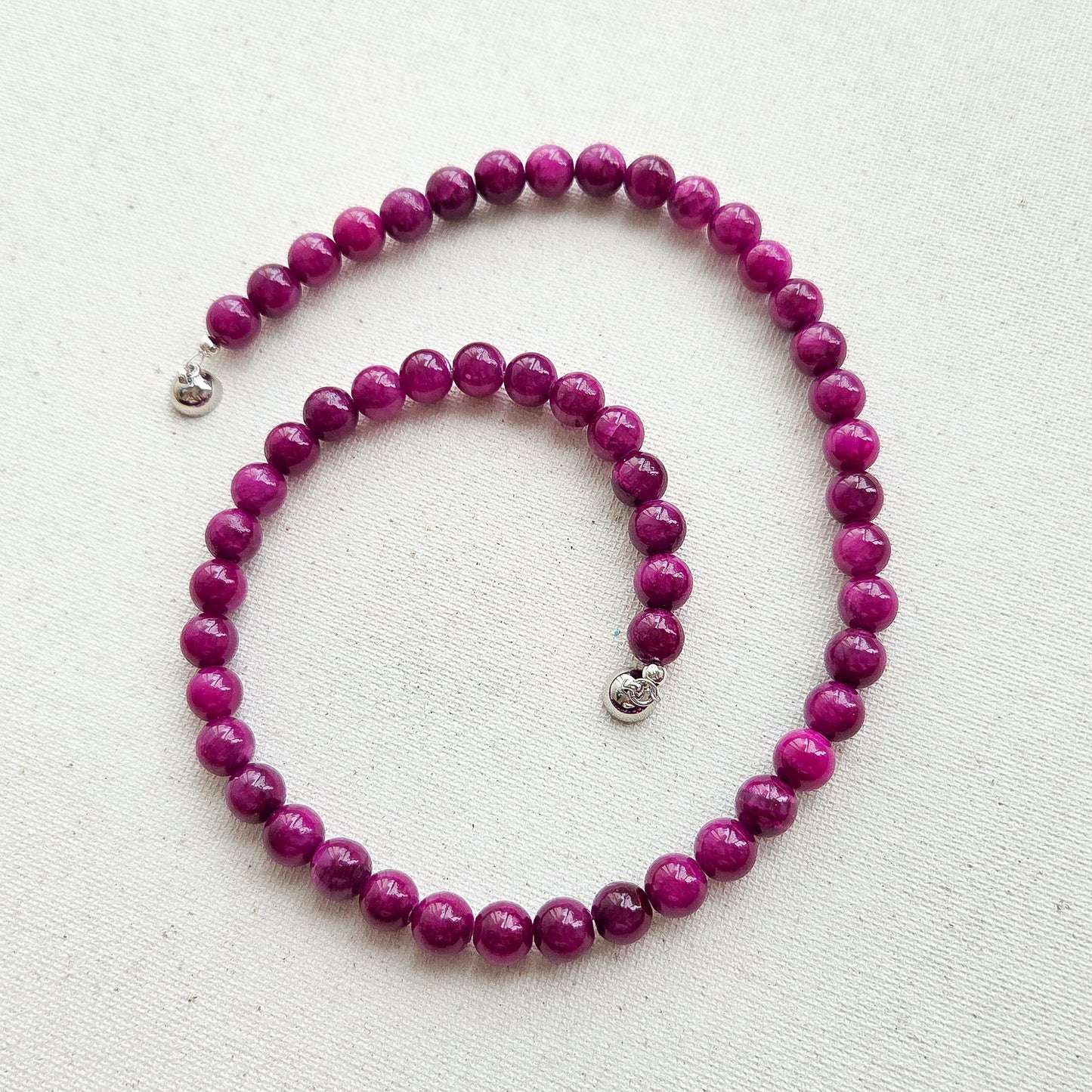 Autumn Plum Necklace Silver