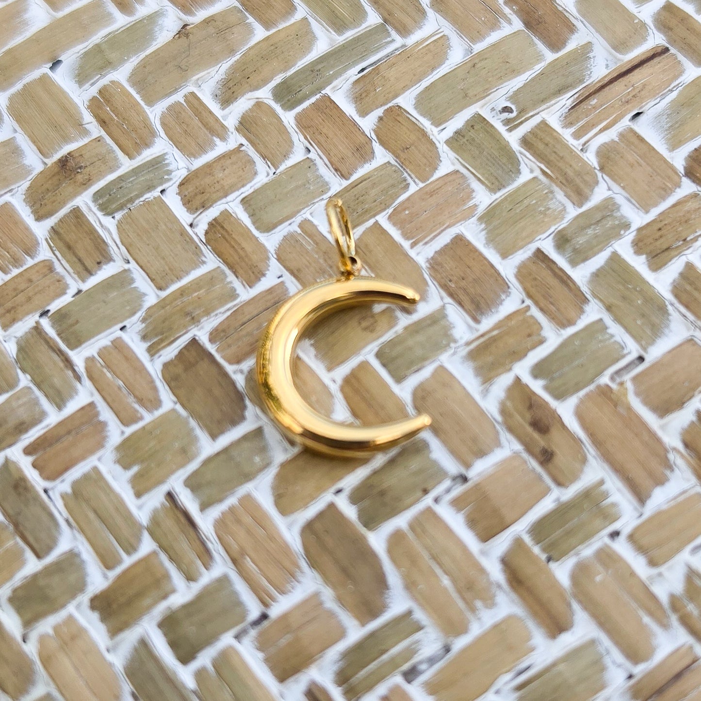 Crescent Moon Charm Gold