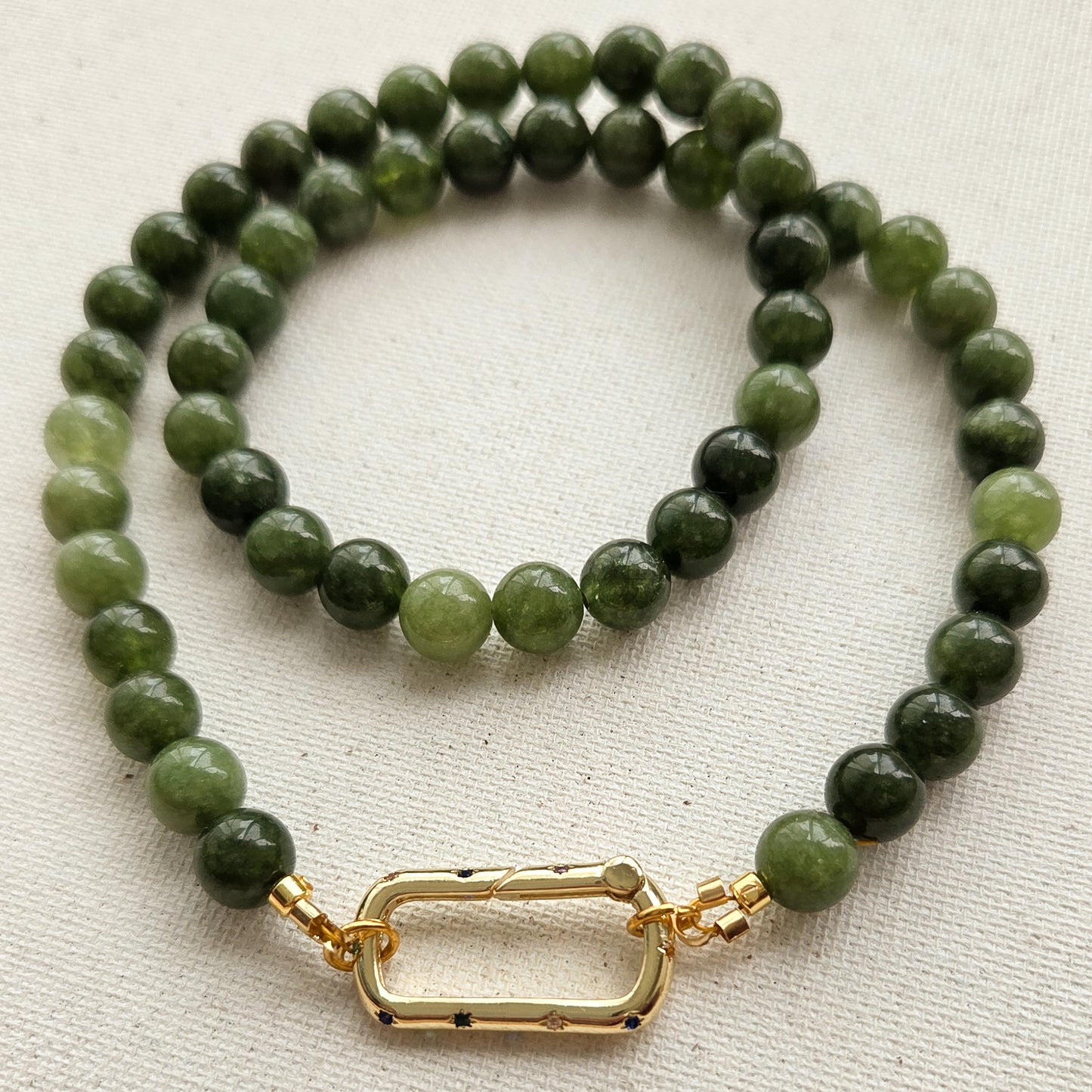 Charlotte Necklace Olive - Gold
