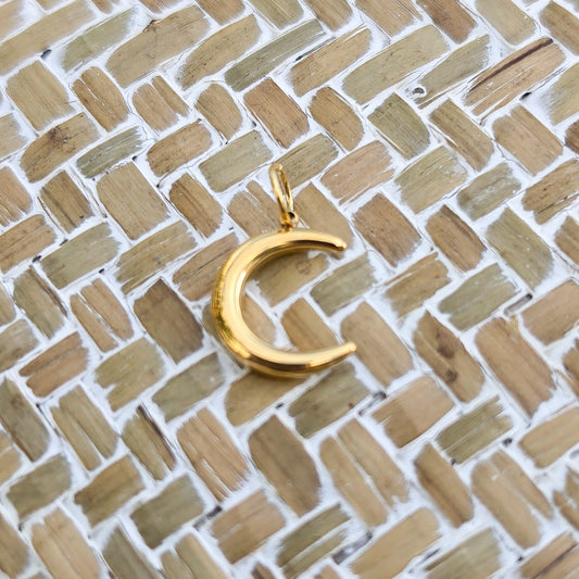 Crescent Moon Charm Gold