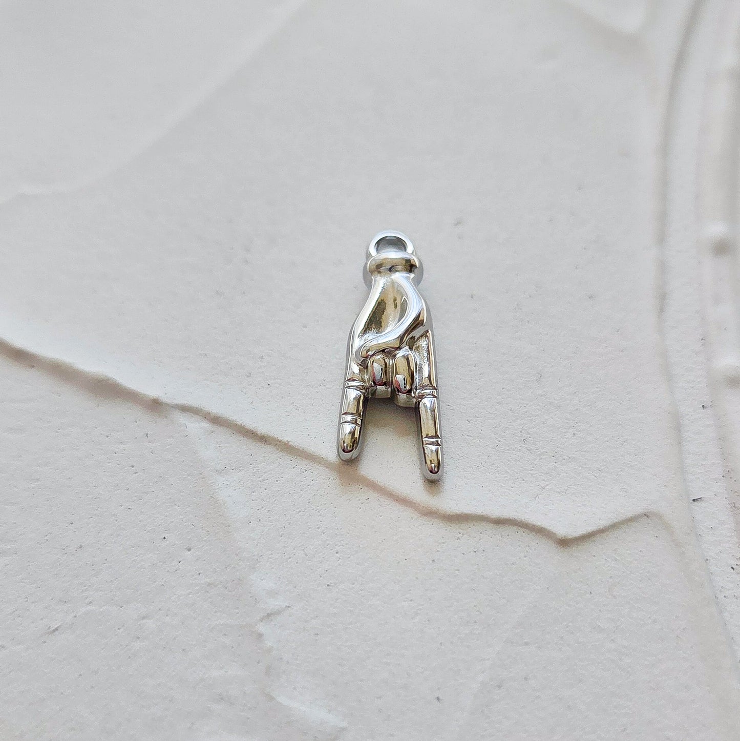 Rock on Charm - Silver