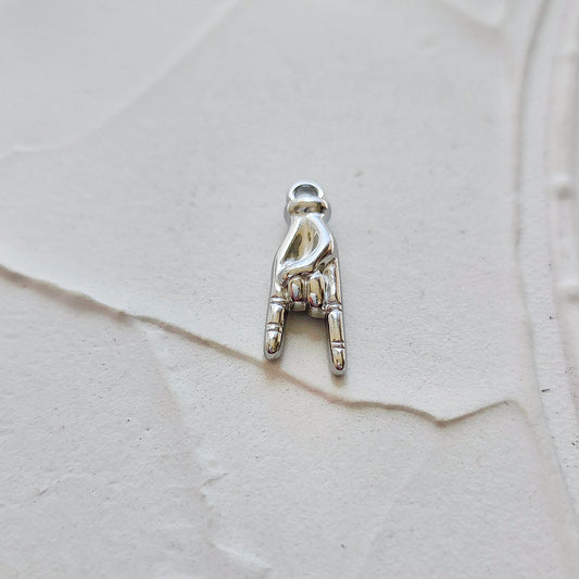 Rock on Charm - Silver