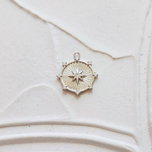 Compass Charm - Silver